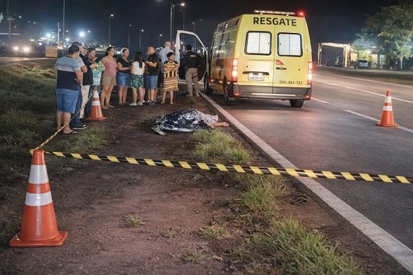 Senhor morre em atropelamento brutal ao tentar atravessar a BR-163 em Rondonópolis; vídeo