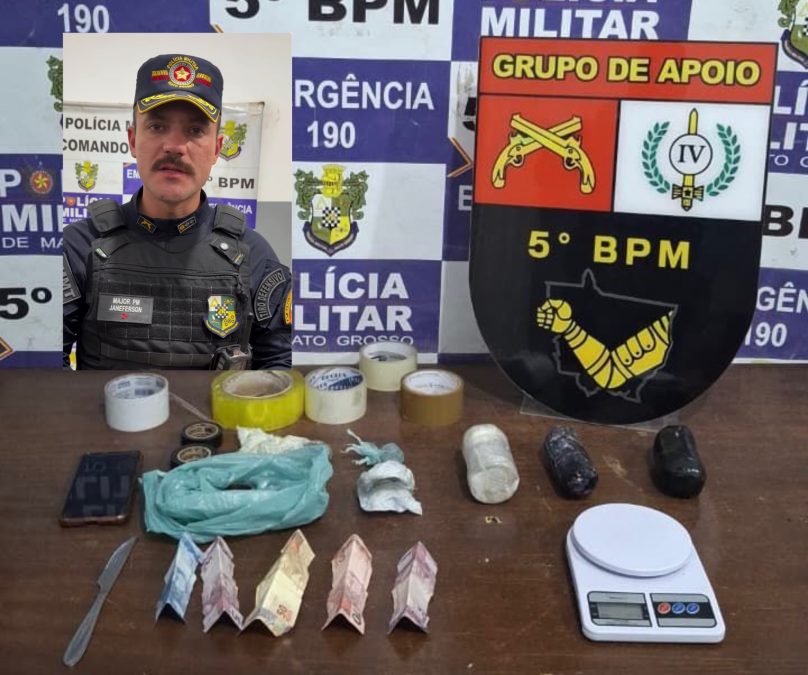 PM ‘estoura’ escritório do CV em Rondonópolis e apreende drogas que seriam levadas à Mata Grande; vídeo