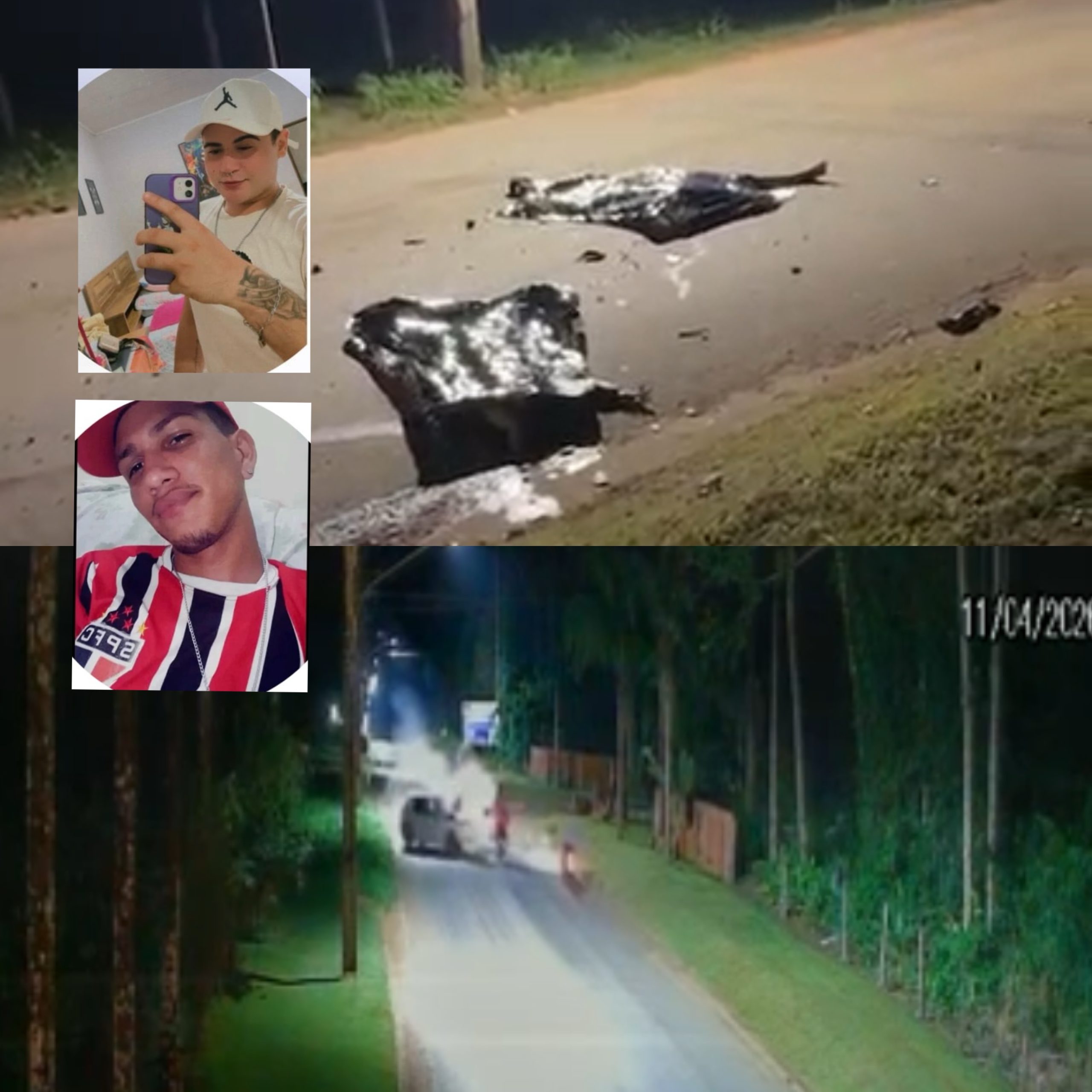 Dois jovens morrem em grave acidente entre motos e carro em Alta Floresta