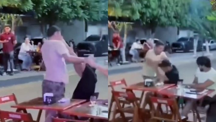 Vídeo mostra locutor caindo na pancada após encontrar seu ex com outro ‘boy’ em boteco