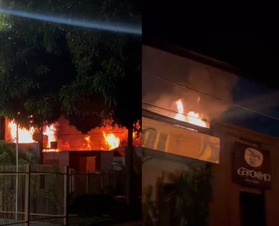 Incêndio atinge boate em Cuiabá e destrói parte da estrutura